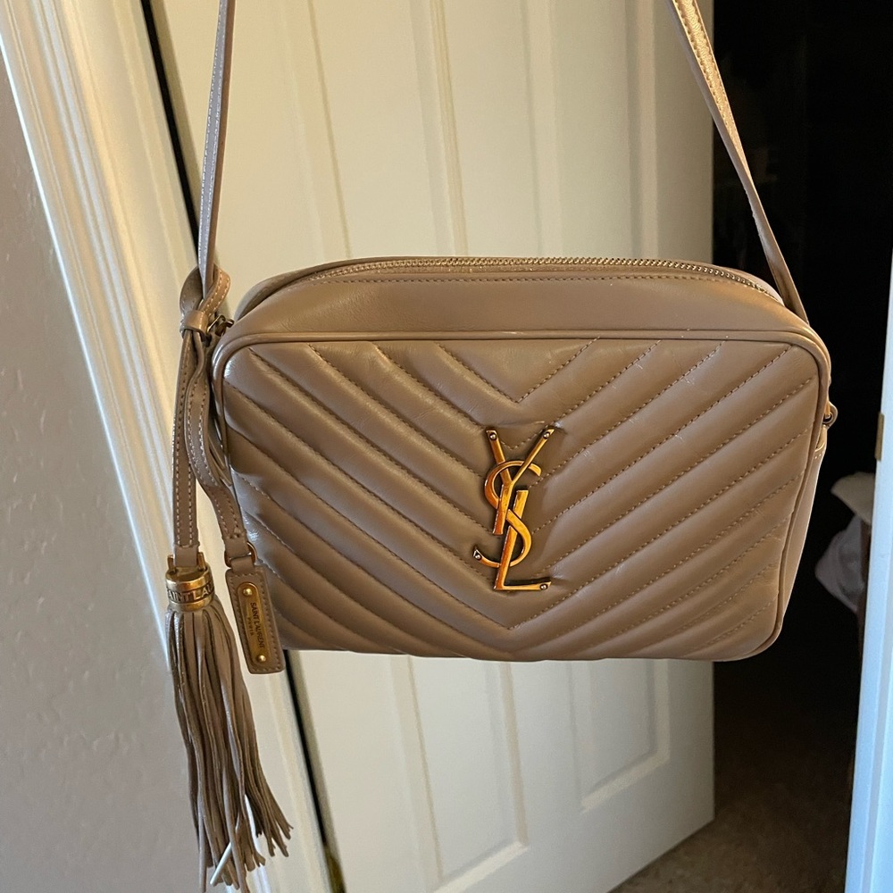 Ysl Camera Bag in Dark Beige Authenticated!